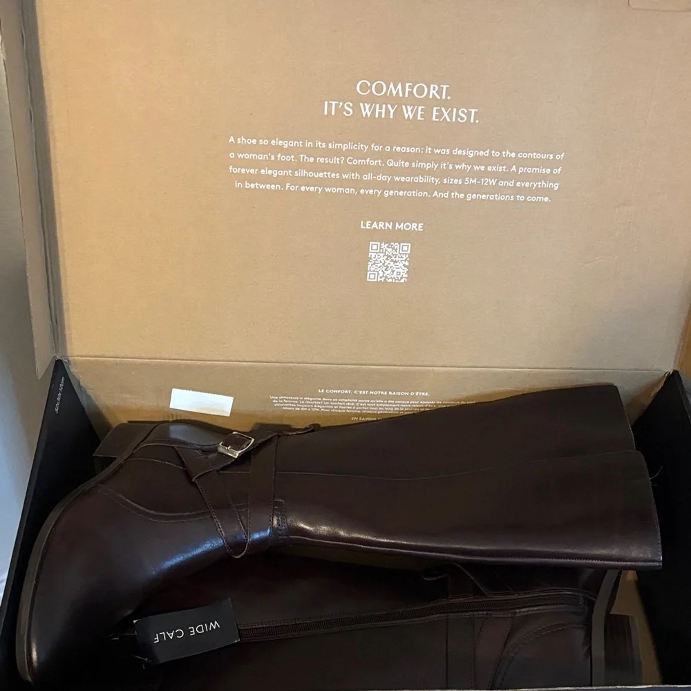 Naturalizer Rena 2 Dark Brown Leather Knee-High Boots Size 9 New In Box - Picture 9 of 10